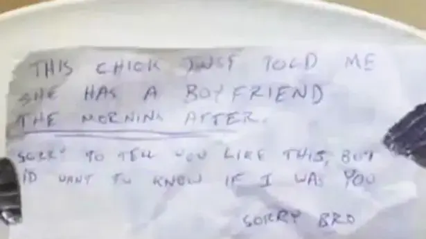 הפתק שחשף את החברה הבוגדת. kingmal_27/Tiktok, צילום מסך