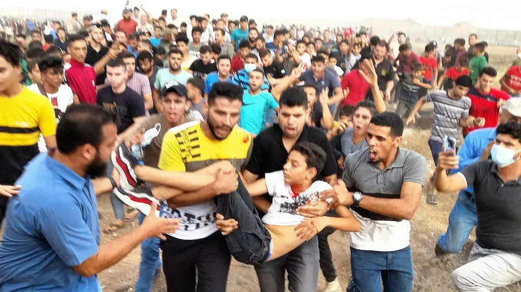 Палестинский мальчик, пострадавший в результате беспорядков на границе с Газой, 21 августа 2021 г., Официальный сайт