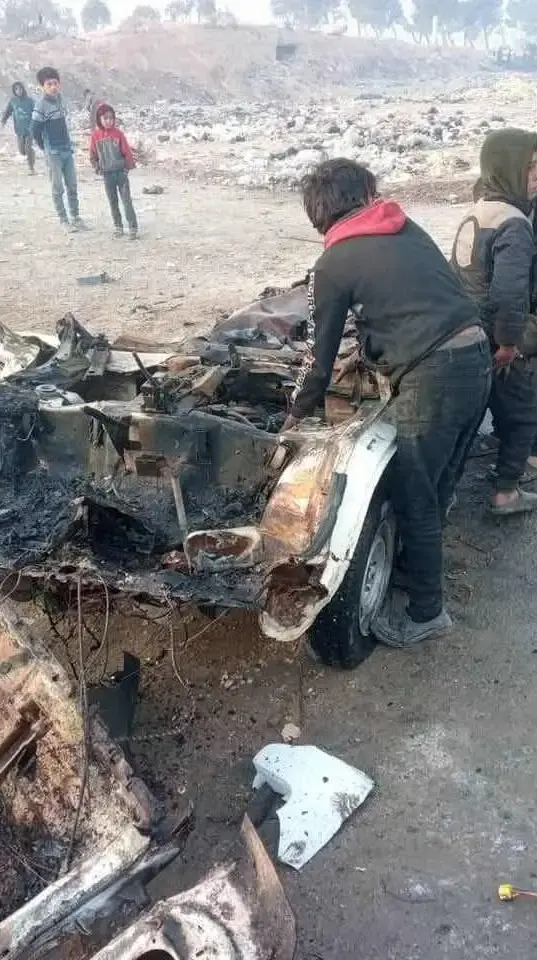 זירת פיצוץ מכונית התופת בעיר מנביג', סוריה , 3 בפבואר 2025 זירת פיצוץ מכונית התופת בעיר מנביג', סוריה , 3 בפבואר 2025