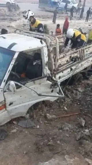זירת פיצוץ מכונית התופת בעיר מנביג', סוריה , 3 בפבואר 2025 זירת פיצוץ מכונית התופת בעיר מנביג', סוריה , 3 בפבואר 2025