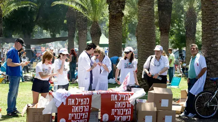 שביתת הרופאים  יום העצמאות  פארק הירקון  תל אביב