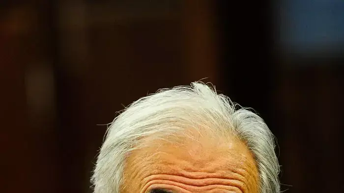 דומיניק שטראוס-קאהן החשוד באונס, בשימוע בעניינו בבית המשפט, ניו יורק, 16 במאי 2011