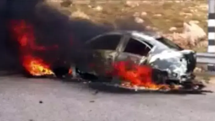 עצרו חשודים בהצתת רכבו של מפקד תחנת בנימין