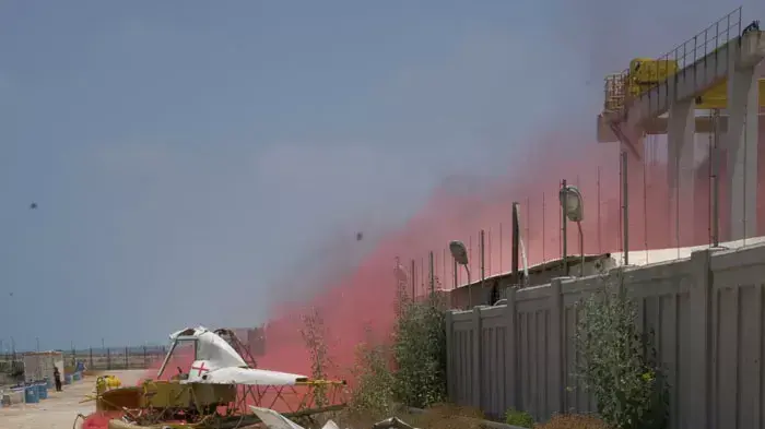 תרגיל תפעול ארוע בו מתרסק מטוס נוסעים ושמעורב בו חומרים מסוכנים במסגרת תרגיל מוכנות העורף נקודת מפנה 5 בתחנת הכוח רידינג, יוני 2011 תרגיל תפעול ארוע בו מתרסק מטוס נוסעים ושמעורב בו חומרים מסוכנים במסגרת תרגיל מוכנות העורף נקודת מפנה 5 בתחנת הכוח רידינג, יוני 2011