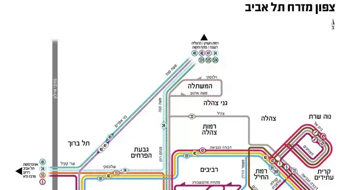 מפת קווי התחבורה הציבורית בתל אביב מפת קווי התחבורה הציבורית בתל אביב