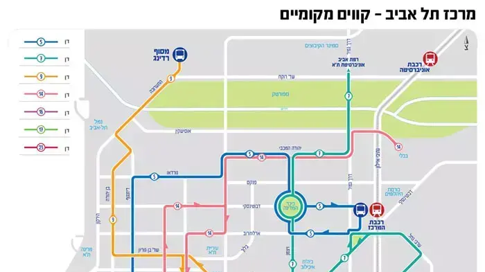 מפת קווי התחבורה הציבורית בתל אביב מפת קווי התחבורה הציבורית בתל אביב