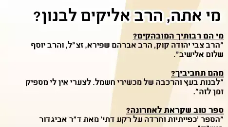 מי אתה, הרב אליקים לבנון? מי אתה, הרב אליקים לבנון?