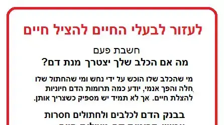 עלון תרומות דם לחיות מחמד, קיץ 2011 עלון תרומות דם לחיות מחמד, קיץ 2011