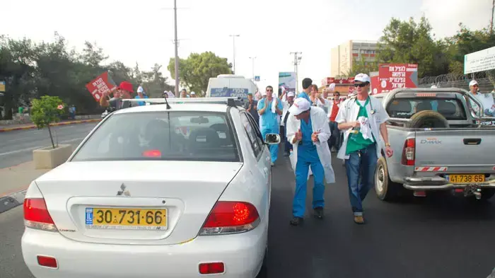 רופאים חוסמים כבישים באשקלון, יולי 2011