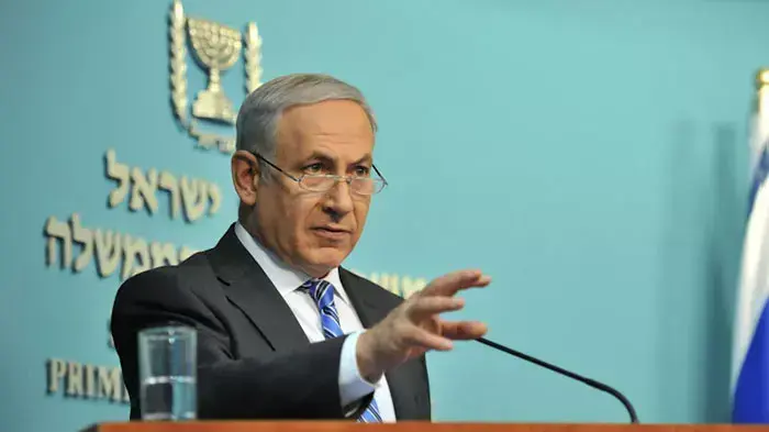 בנימין נתניהו במסיבת עיתונאים על מחאת הדיור, יולי 2011
