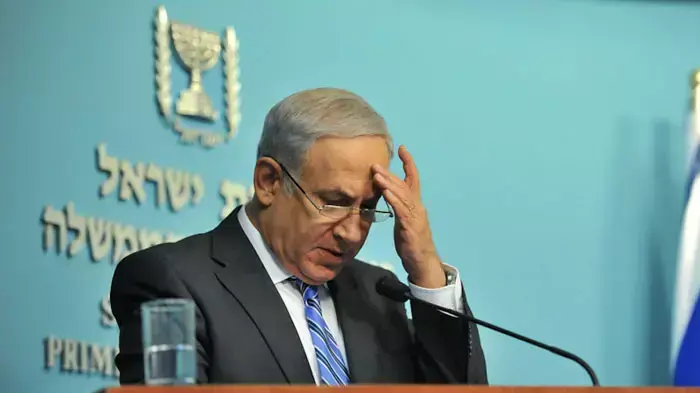 בנימין נתניהו במסיבת עיתונאים על מחאת הדיור, יולי 2011