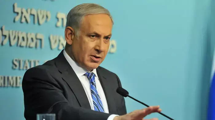 בנימין נתניהו במסיבת עיתונאים על מחאת הדיור, יולי 2011