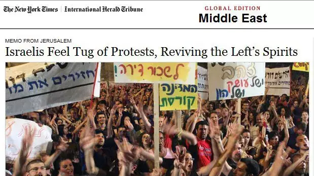 כתבה ב"ניו יורק טיימס" על מחאת הדיור בישראל כתבה ב"ניו יורק טיימס" על מחאת הדיור בישראל
