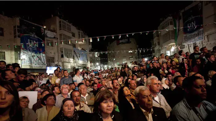 רמאללה בזמן נאומו של אבו מאזן באו"ם, ספטמבר 2011 רמאללה בזמן נאומו של אבו מאזן באו"ם, ספטמבר 2011