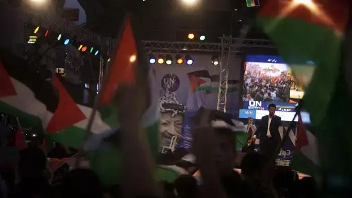 רמאללה בזמן נאומו של אבו מאזן באו"ם, ספטמבר 2011 רמאללה בזמן נאומו של אבו מאזן באו"ם, ספטמבר 2011