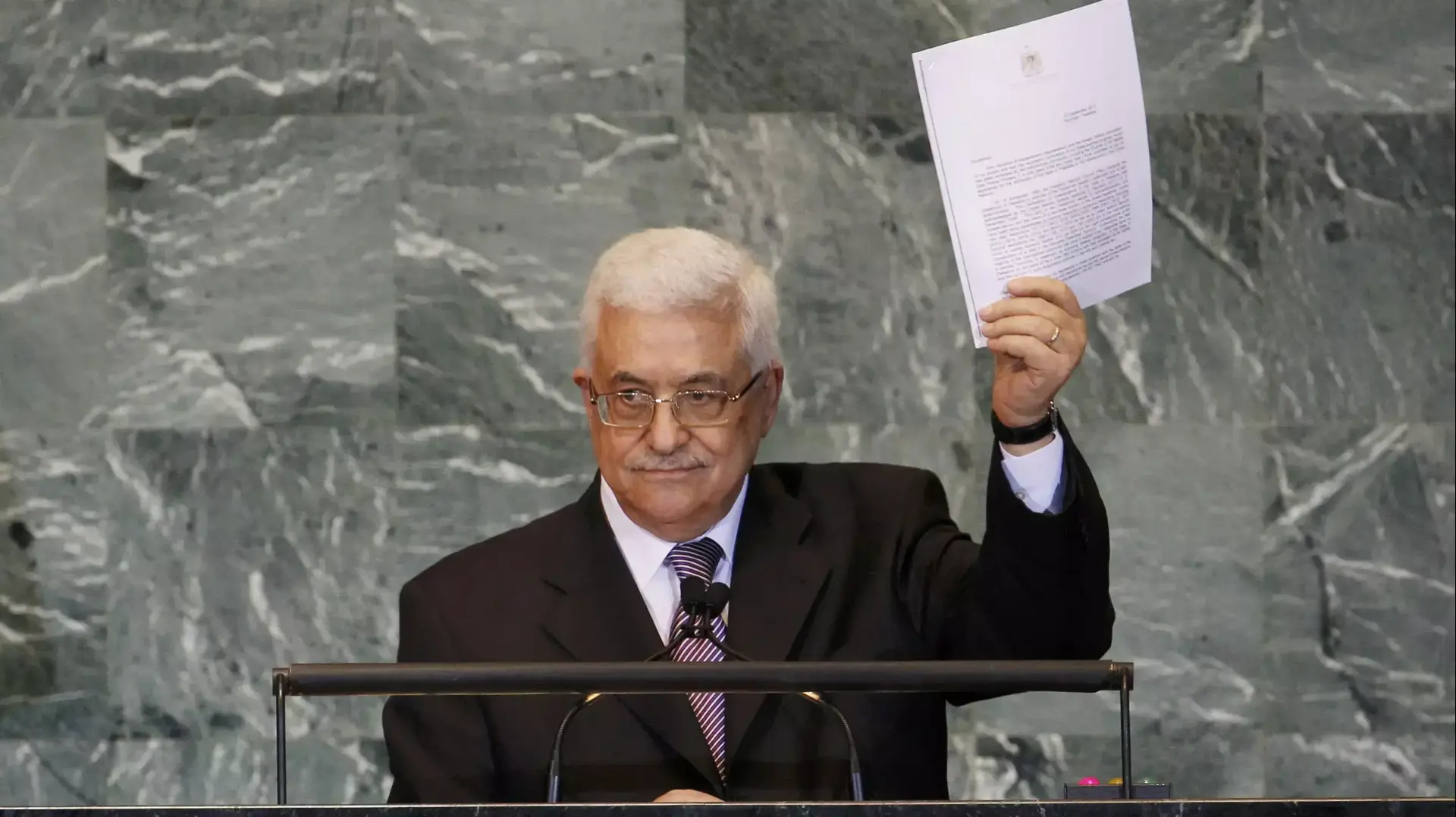 אבו מאזן נואם בעצרת הכללית של האו"ם ספטמבר 2011