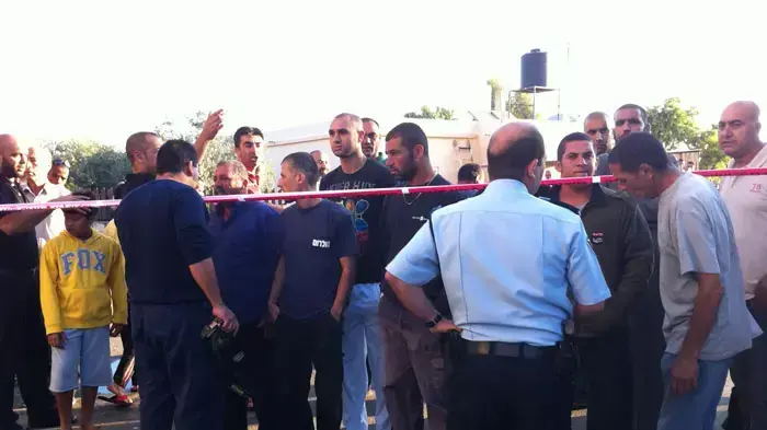 הפגנה של תושבי טובא זנגריה בכניסה לכפר במחאה על הצתת מסגד הפגנה של תושבי טובא זנגריה בכניסה לכפר במחאה על הצתת מסגד