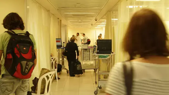 עומס בבית החולים בעקבות כך שמתמחים לא הגיעו היום לעבודה בבית חולים רמב"ם, אוקטובר 2011