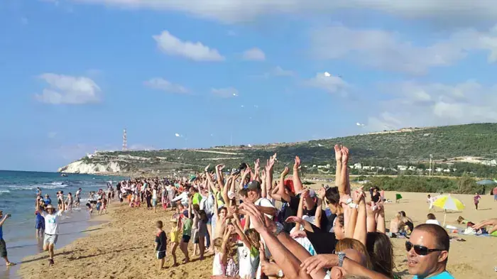 ארוע של החברה להגנת הטבע בחוף בצת, אוקטובר 2011