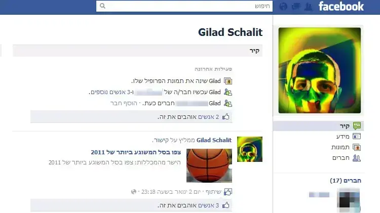 הפייסבוק של גלעד שליט, ינואר 2011