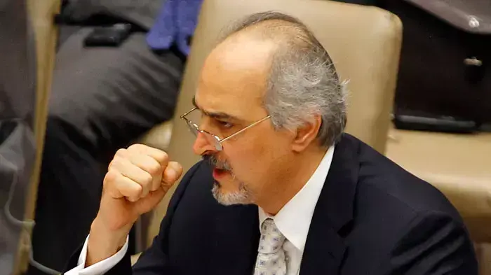 שגריר סוריה באו"ם, בשאר ג'עפרי, בדיו ןמועצת הביטחון, 31 בינואר 2012