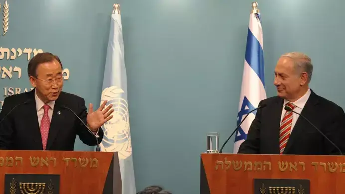 נתניהו בפגישה עם באן קי מון, פברואר 2012 נתניהו בפגישה עם באן קי מון, פברואר 2012
