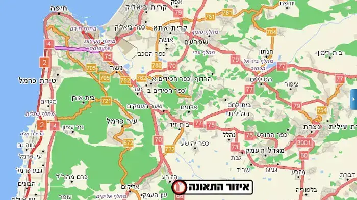 מפת איזור תאונת הדרכים בקיבוץ הזורע, פברואר 2012 מפת איזור תאונת הדרכים בקיבוץ הזורע, פברואר 2012