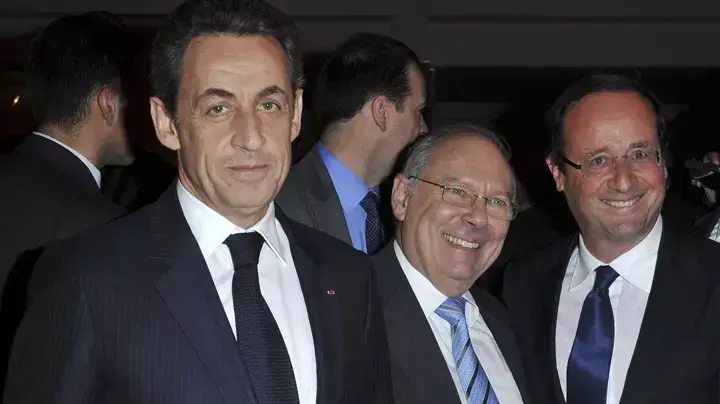 רישאר פרסקייה עם סרקוזי ופרנסואה הולנד רישאר פרסקייה עם סרקוזי ופרנסואה הולנד
