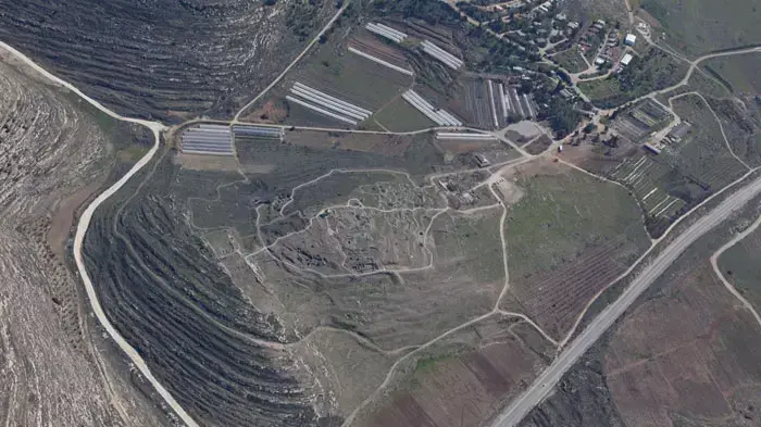 תצלום אווירי של תל שילה, פברואר 2012 תצלום אווירי של תל שילה, פברואר 2012