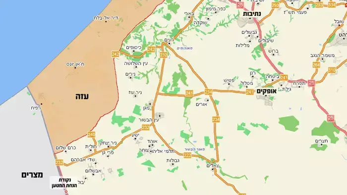 מפת נקודת הנחת המטען בגבול מצרים, 21 פברואר 2012 מפת נקודת הנחת המטען בגבול מצרים, 21 פברואר 2012