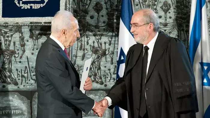 אשר גרוניס והנשיא שמעון פרס אשר גרוניס והנשיא שמעון פרס