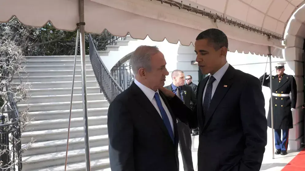 ראש הממשלה בנימין נתניהו וברק אובמה נשיא ארצות הברית בבית הלבן , פברואר 2012