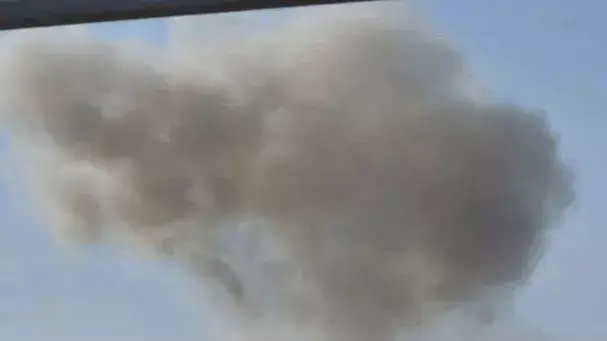 זירת פיגוע נגד מטה מנגנוני המודיעין בבירת סוריה, דמשק, 17 במרץ 2012