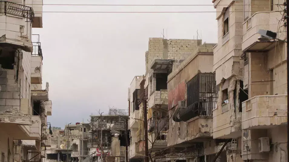 בתים הרוסים כתוצאה מהפגזת צבא סוריה בעיר חומס, 29 במרץ 2012 בתים הרוסים כתוצאה מהפגזת צבא סוריה בעיר חומס, 29 במרץ 2012