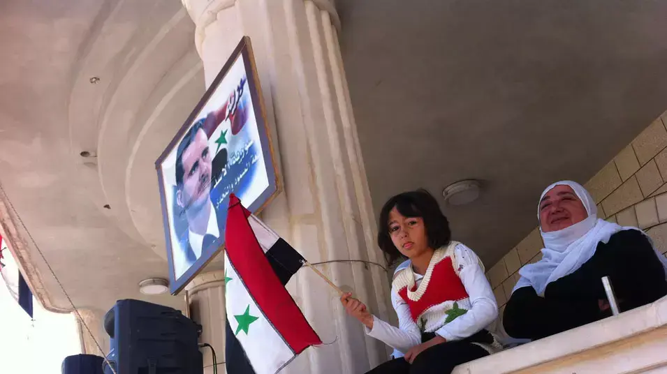 הפגנה נגד אסד במג'ל שאמס הפגנה נגד אסד במג'ל שאמס