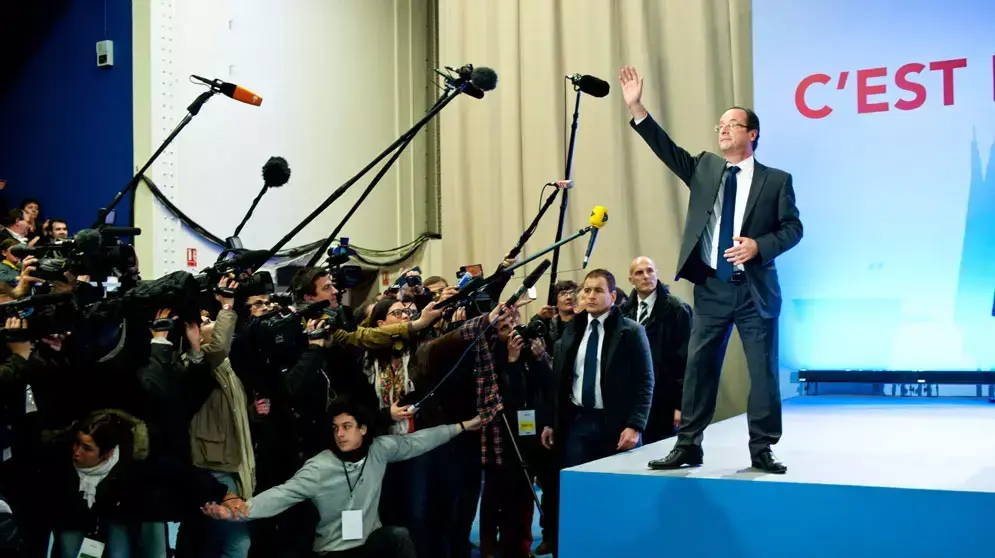 פרנסואה הולנד, מנהיג המפלגה הסוציאליסטית בצרפת. פריז, 2012