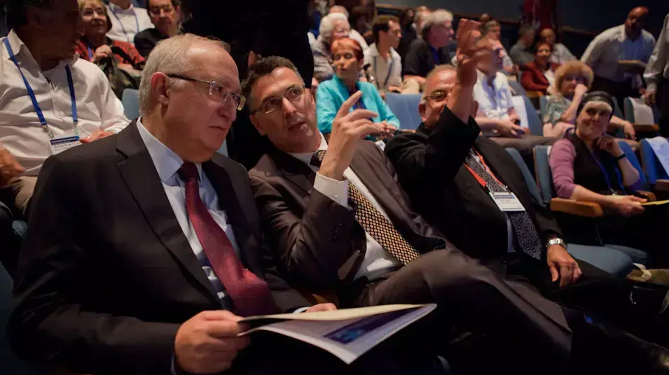 גדעון סער ומנואל טרכטנברג בכנס השכלה גבוהה, בית התפוצות, מאי 2012 גדעון סער ומנואל טרכטנברג בכנס השכלה גבוהה, בית התפוצות, מאי 2012