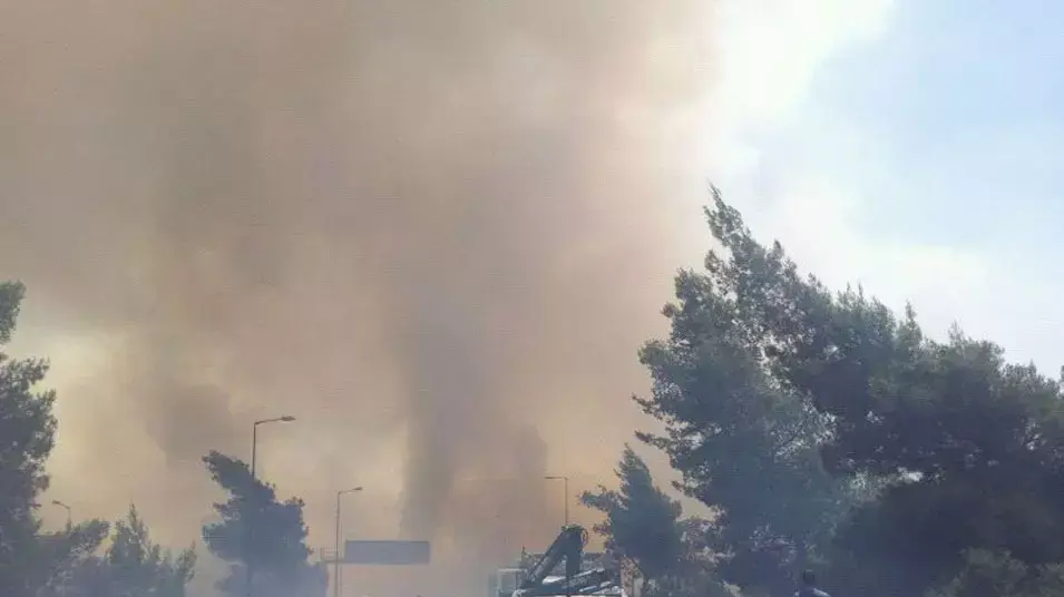 שריפה בצומת מוצא בירושלים שריפה בצומת מוצא בירושלים