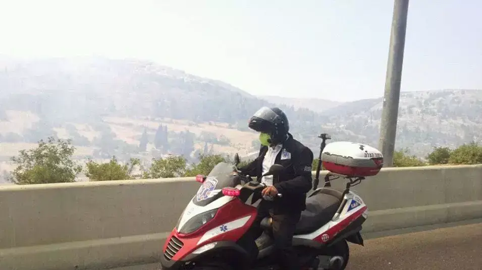 שריפה בצומת מוצא בירושלים שריפה בצומת מוצא בירושלים