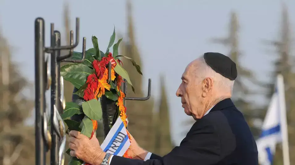 שמעון פרס בטקס האזכרה הממלכתי לבנימין זאב הרצל בהר הרצל