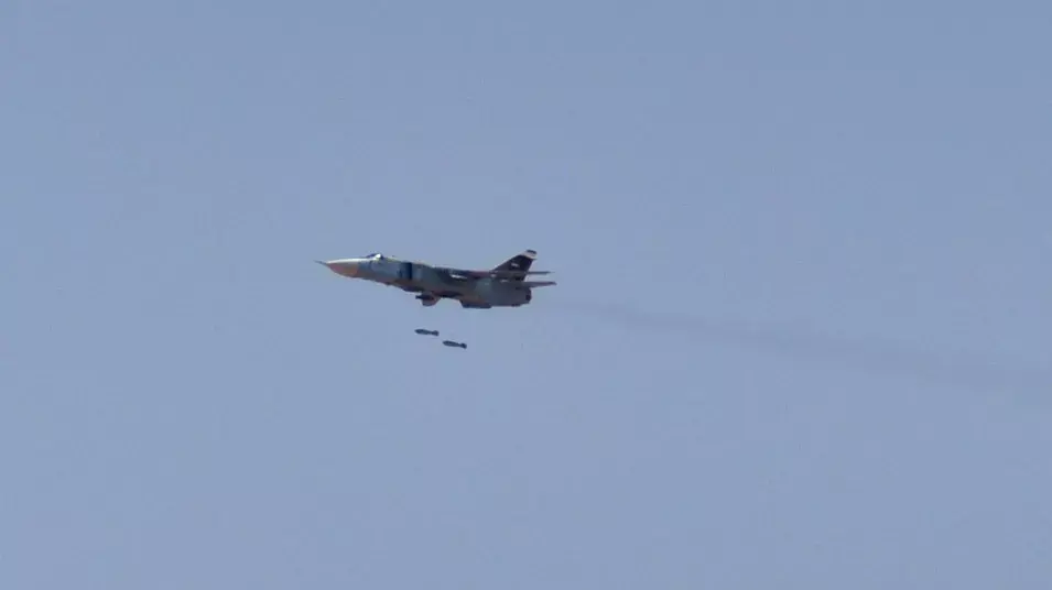 מטוסי חיל האוויר של סוריה מתרגלים הפצצה במיקום לא ידוע, בתמונה שפרסמה סוכנות הידיעות הסורית הממלכתית, 11 ביולי 2012 מטוסי חיל האוויר של סוריה מתרגלים הפצצה במיקום לא ידוע, בתמונה שפרסמה סוכנות הידיעות הסורית הממלכתית, 11 ביולי 2012