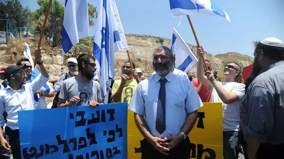 חבר הכנסת, מיכאל בן ארי בהפגנה של הימין בנצרת, יולי 2012 חבר הכנסת, מיכאל בן ארי בהפגנה של הימין בנצרת, יולי 2012