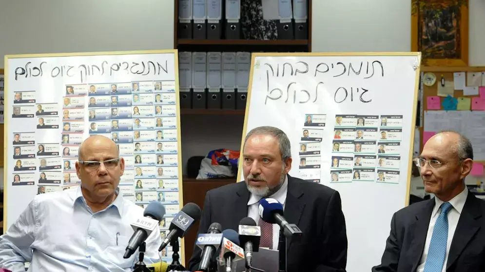אביגדור ליברמן במסיבת עיתונאים , יולי 2012