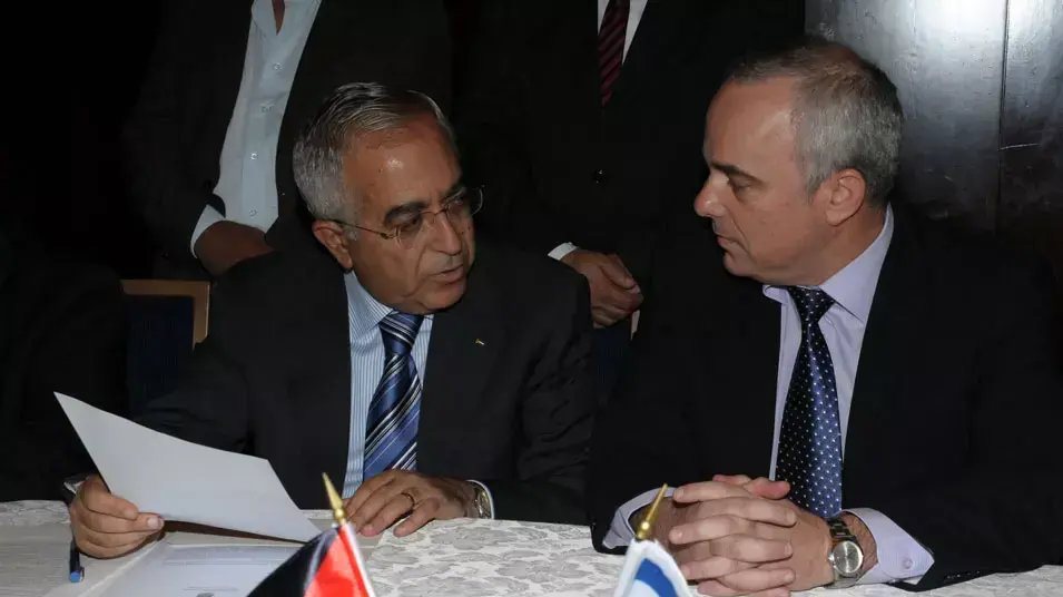 שר האוצר יובל שטייניץ נפגש עם ראש הממשלה הפלסטיני סלאם פיאד