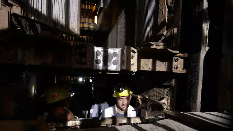 כורי פחם שובתים ליד קליארי, בירת סרדיניה. אוגוסט 2012