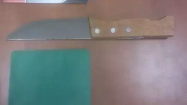 הסכין שבה תכנן פלסטיני שנעצר במחסום חיזמא לבצע פיגוע דקירה