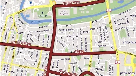 מפת חסימת כבישים