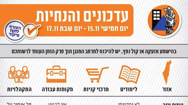 חומרי הסברה - פיקוד העורף, נובמבר 2012 חומרי הסברה - פיקוד העורף, נובמבר 2012