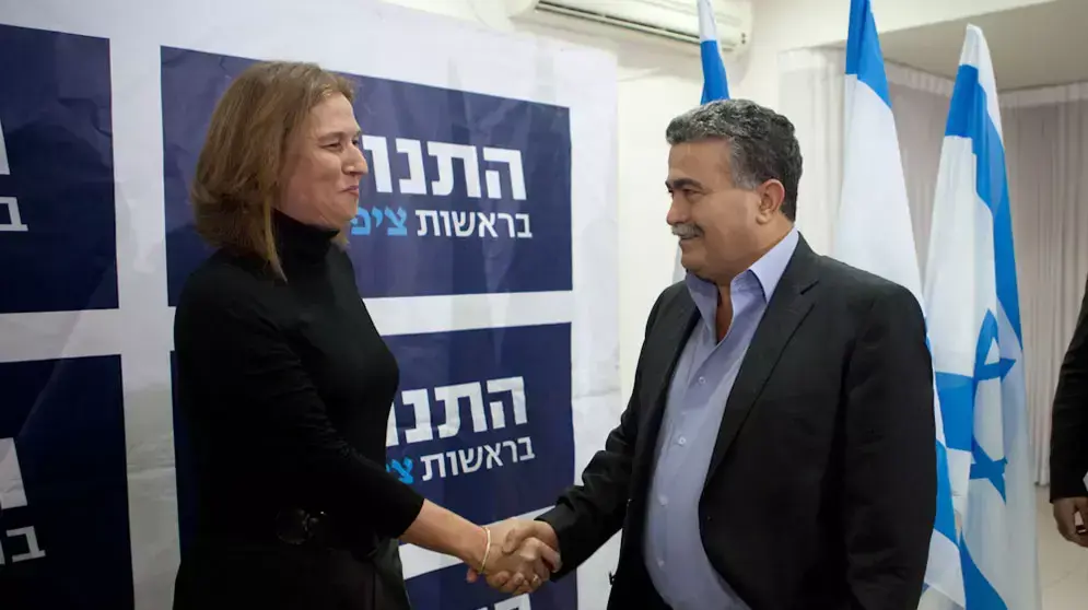 ציפי לבני ועמיר פרץ, דצמבר 2012 ציפי לבני ועמיר פרץ, דצמבר 2012