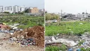 ערימות אשפה ברחוב רבין בעיר לוד ערימות אשפה ברחוב רבין בעיר לוד